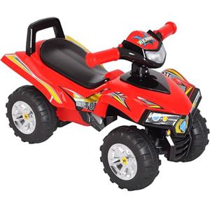 HOMCOM Quad Giocattolo per Bambini, Macchina Cavalcabile per Bambini con Clacson, Musica e Luci, 60x38x42 cm, in PP Rosso