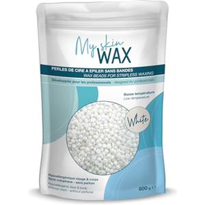 My Skin Wax - Cera Depilatoria Senza Strisce, 800g, Ipoallergenico, Cera Ceretta Brasiliana Dolce Senza Arrossamenti, Uomo/Donna, Speciale Pelle Sensibile, Viso, Bikini, Brasiliano, Naso (bianco)