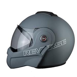 BHR Casco Modulare Moto 807 REVERSE | Casco Moto Integrale Omologato ECE con funzione Flip-Up 180° | Casco Moto Modulare Uomo & Donna con Sgancio Micrometrico | GRIGIO OPACO | XS