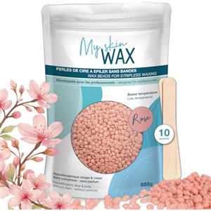 My skin Wax - Cera Depilatoria Senza Strisce, 800g, Ipoallergenico, Cera Ceretta Brasiliana Dolce Senza Arrossamenti, Uomo/Donna, Speciale Pelle Sensibile, Viso, Bikini, Brasiliano, Naso (rosa)