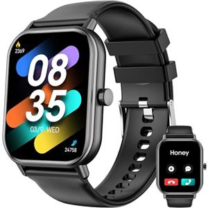 Haulvean Smartwatch con Chiamate Bluetooth,1.85''Smartwacth Uomo Donna,Fitnesswatch con 100+ Modalità Sportive,IP67 Impermeabile,SpO2,Monitor del Sonno,Contapassi Cardiofrequenzimetro per Android iOS