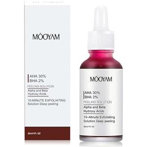 Hpbaggy AHA 30% + BHA 2% Peeling Solution, 30 ml, soluzione esfoliante AHA 30% + BHA 2%,acido della frutta, acido salicilico liquido, siero facciale, siero