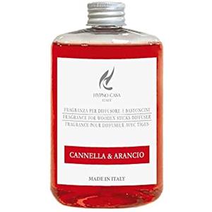 HYPNO CASA Ricarica Diffusore Profumatore 500ml - Fragranza Cannella e Arancio con Note Fiorite