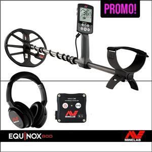 Minelab Equinox 800 - Metal Detector Impermeabile fino a 3 Metri con Cuffie Wireless Bluetooth e Tecnologia Multi-Frequenza