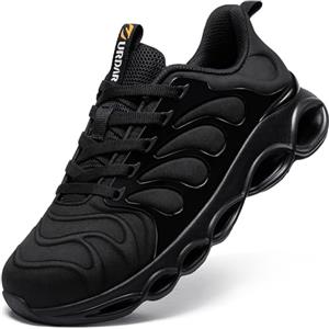 LARNMERN Scarpe Antinfortunistiche Uomo Leggere Scarpe Antinfortunistica Comodo Moda con Punta in Acciaio Traspiranti Scarpe da Lavoro Ammortizzazione(Grigio,41.5 EU)