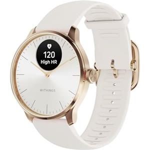 Withings ScanWatch Light - Smartwatch ibrido, monitoraggio cardiaco 24/7, monitoraggio attività, monitoraggio ciclo e sonno, GPS connesso, durata batteria 30 giorni, compatibile Android e Apple