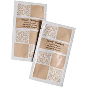 MAQA 100 pz bustina shampoo doccia monodose 10 ml, bagnoschiuma hotel, linea cortesia shower bagno