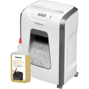 Fellowes Distruggi documenti a frammento FS-12C, 12 fogli, per casa e piccolo ufficio & Olio per Distruggi Documenti, per Tritacarte a Frammento e Striscia, 355 ml - Olio Lubrificante con Beccuccio