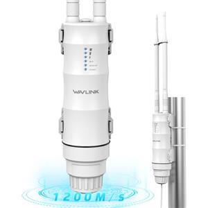 WAVLINK AC1200 Ripetitore WiFi Potente Esterno per Lunga Distanza - Amplificatore di Segnale Doppia Banda 2.4G + 5G, Outdoor Router Extender Access Point, Supporto PoE