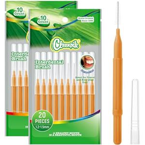 Annauiy 20 Pezzi Scovolini Interdentali-Dimensioni 1.2-1.5 MM,Pulizia Interdentale,per le Persone con Denti Grandi lacune Distanziati