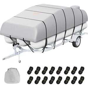 VEVOR Copertura per Pontone Impermeabile 800D, 23-24 piedi, con Coprimotore e Cinghie Antivento