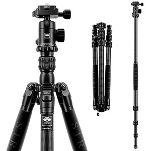 SIRUI Treppiede Fotocamera da Viaggio Traveler 7C, 166.5cm Leggero Treppiede Carbonio con Testa a Sfera Panoramica a 360°, Compatto Monopiede Fotografico per Videocamera, DSLR, Carico Massimo 8KG