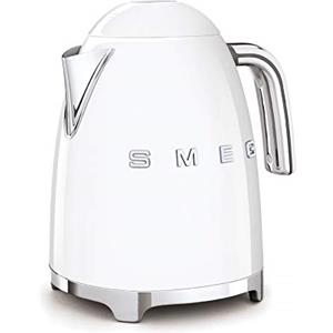 Smeg, Bollitore Elettrico KLF03WHEU 1,7 L, Filtro Anticalcare Lavabile, Autospegnimento di Sicurezza, Indicatore Livello di Acqua, Base Antiscivolo e Avvolgicavo Integrato, Potenza 2400W, Bianco