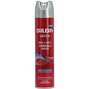 Bilba Lacca Extraforte con Semi di Lino e Cristalli Liquidi, Formula Professionale a Tenuta Extra Forte, Dona Volume e Luminosità, Protegge i Capelli dall'Umidità, 250 ml