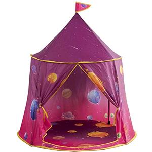 Bakaji Tenda Casetta Gioco per Bambini Capanna Castello Giocattolo Bimbi Struttura in Metallo Rivestimento in Tessuto con Porta e Finestre per Interno Esterno Dimensione 120 x 116 cm (Rosa)