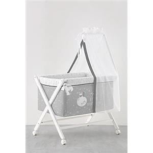 Naf Naf Space Rabiit - Mini culla pieghevole in legno con mantovana