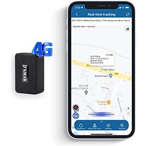 TKMARS Mini Locatore GPS Auto, GPS Tracker 4G Spia Applicazione GPS di Tracciamento 0 per Bambini, Anziani, Bagagli, Documenti Importanti, Auto