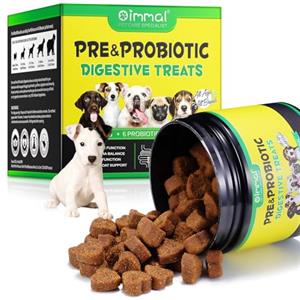 Uocasi Compresse Masticabili Di Probiotici Per Cani,Trattamenti Digestivi Pre Probiotici Per Tutti Cani,Per Problemi Di Stomaco,Diarrea E Gonfiore,Potenziano Il Sistema Immunitario E Alleviano Pruriti(300G)