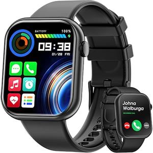 Hwagol 2023 Smartwatch Uomo Donna, 1,85'' Schermo Orologio Smartwatch con Chiamata Bluetooth e Risposta Vivavoce, Smart Watch con Contapassi, Cardiofrequenzimetro da Polso, Orologio Fitness per Android iOS