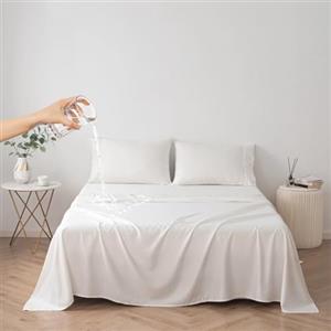 DUJUIKE Copriletto Impermeabile, Lenzuolo impermeabile, Coprimaterasso, Copridivano Divano per Cane, Gatto, Bambini (Cal king/King 250 * 230cm, Bianco)