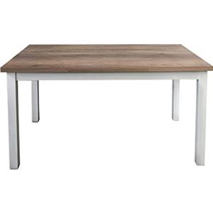 milani home - Tavolo Da Pranzo Moderno Di Design - Allungabile -Cm 70x110/150/190 - Struttura Bianca - Piano Tortora - Per Sala Da Pranzo
