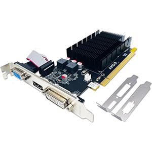 QTHREE Radeon HD 5450 Scheda Video, 2GB GDDR3 64-bit, DVI HDMI VGA, Scheda Grafica Basso Profilo per PC, GPU, PCI Express x16, DirectX 11, Supporto 2 monitor