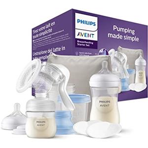 Philips Avent Set per i primi allattamenti tiralatte manuale - Tiralatte a mano singolo a estrazione facile senza BPA e biberon (modello SCF430/16)