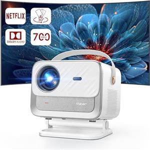 YABER Proiettore【Netflix Ufficiale/Dolby Audio】Proiettore 4K Supporta,700 ANSI Proiettore Portatile 1080P Nativo Full HD,Autofocus/Keystone YABER V12 Videoproiettore WiFi6 Bluetooth 5.2,50% Zoom Home Cinema