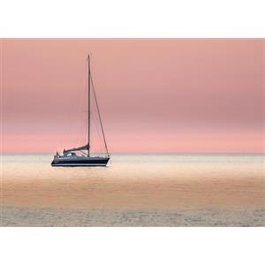 Rasch Carta da parati 363289 - Carta da parati fotografica su tessuto non tessuto con una barca sul mare in rosso e blu della collezione Magicwalls - 2,65 m x 3,71 m (lunghezza x larghezza)