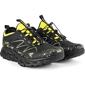 ROCK EXPERIENCE Cross Roads, Scarpa da Trekking Uomo, 0208 Caviar + 2134 Safety Yellow, 45 EU
