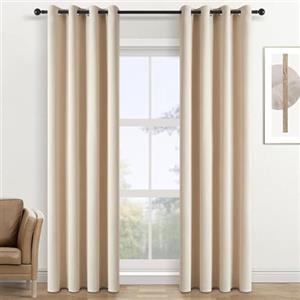 Topfinel Tende Oscuranti per Interni a Vetro per Finestre Piccole Tenda Oscurante Finestra Piccola Fonoassorbenti per Salotto Eleganti 2 Pezzi Crema 140x220 CM