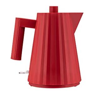 Alessi Plissé MDL06/1 R - Bollitore Elettrico di Design, in Resina Termoplastica, Presa Europea 2400W, 100cl, Rosso