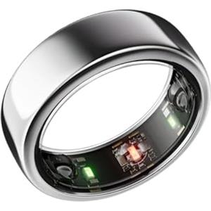 Gloring Anello Smart | Anello Intelligente | Ring Smart | Anello Smart Android | Anello Smart IOS |Smart Ring | Anello fitness | Anello sonno | Wearable | Anello Smart Uomo Donna (Argento, 12)