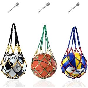 YDHfdc 3 Pezzi Borsa Porta Rete da Calcio Portatile Borsa Porta Rete da Basket Borsa a Rete Sportiva Pallone con 3 Aghi Della Pompa di Aria per Trasportare Varie Palle