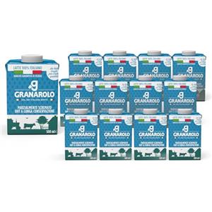 Granarolo, Latte Parzialmente scremato UHT 500 ml, 12 Confezioni di Latte 100% Italiano, UHT a Lunga Conservazione
