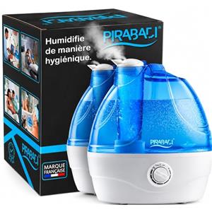 PIRABADI UMIDIFICATORE D'ARIA FRESCA (Serbatoio d'acqua da 2,2 L) | UMIDIFICATORE A ULTRASUONI SILENZIOSO E REGOLABILE | PER CAMERA O GRANDE CAMERA | REGOLABILE A 360° | ARRESTO AUTOMATICO | MARCHIO ITALIA