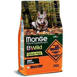 MONGE CANE CROCCHETTA BWILD GRAIN FREE ALL BREEDS ADULTO ANATRA E PATATE 2,5 KG