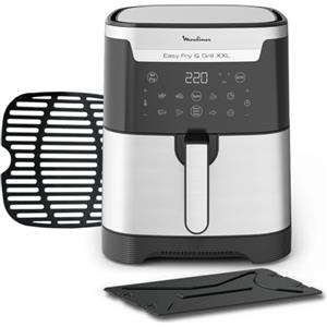 Moulinex EZ801D15 Easy Fry & Grill Friggitrice ad Aria e Griglia 2-in-1, Capacità XXL, Divisore per Duplice Cottura, Rosolatura Impeccabile, Risultati Croccanti, Cottura Sana, 8 Programmi, 6.5 L