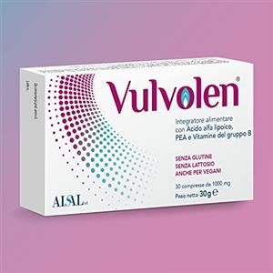 AISAL SRL VULVOLEN, Integratore per donne, Allevia dolori vulvari e vaginali, Acido alfa-lipoico, PEA, Vitamine B1, B6 e B12, Riduce infiammazione