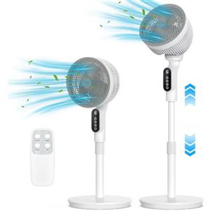 Timiyou Ventilatore A Piantana, Ventilatore Circolatore D'aria A Piantana con Telecomando Ventilatore 6 Velocità, Oscillazione 90° con Timer 9 Ore con Altezza Regolabile per Casa Camera