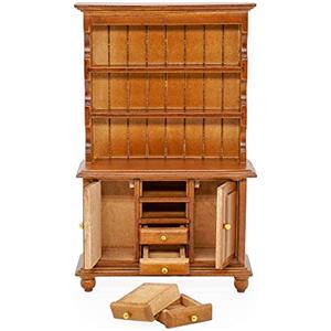 Odoria 1/12 Miniatura Armadio Marrone con Banco da Lavoro Accessori per Mobili di Casa Delle Bambole