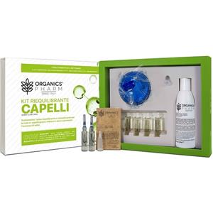 Organics Pharm Kit Riequilibrante Capelli - 6 Fiale Lozione Shampoo 150ml Spazzola per Massaggio