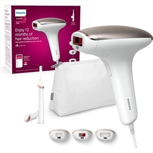 Philips Lumea IPL serie 7000 - Dispositivo di Epilazione a Luce Pulsata con Rifinitore a Penna Satin Compact, 3 Accessori per Viso, Corpo e Zona Bikini, Utilizzo con Filo (Modello BRI923/00)