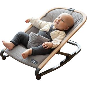 DROMADER Sdraietta Neonati - con Arco Gioco e 2 Giocattoli - Sdraietta a Dondolo da Bambino fino a 9kg - 3 Posizioni Reclinabili - Grigio