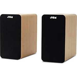 JAM Bluetooth Due Casse da Scaffale, Compatte, Alimentate a Rete, Ingresso AUX, per Giradischi Wireless, Driver 4, Amplificatori Alta Definizione, Bassi Più Ricchi, Acustica Più Nitida, Legno