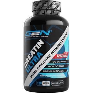 German Elite Nutrition Creatine Ultra Caps - 180 capsule ciascuna con 1250 mg di pura creatina monoidrato - Premium: Ultrafine + fattore mesh di 200 - Alto dosaggio - Testato in laboratorio