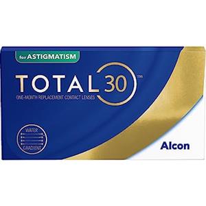 TOTAL30 for Astigmatism Lenti a Contatto Mensili, 3 Lenti, BC 8.6 mm, DIA 14.5 mm, CYL 0,75, Asse 180, -03.25 Diopt