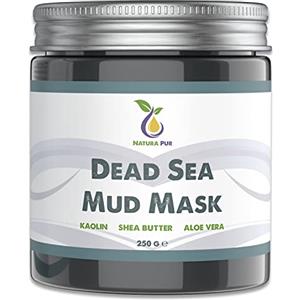 Natura Pur Maschera Viso di Fango del Mar Morto 250g, vegan - anti brufoli, comedoni e acne - Trattamento anti-età per la pelle secca e impura o grassa - Detox per il viso e corpo