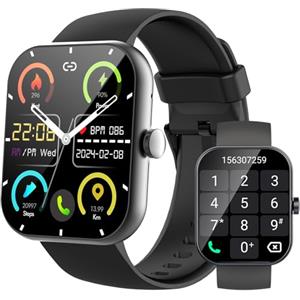zakotu Smartwatch Uomo Donna, 1.96 Orologio Smartwatch con Effettua/Risposta Chiamate, Orologio Fitness con 100+ Modalità Sportive, Contapassi/Sonno/Cardiofrequenzimetro/SpO2, IP68 Activity Fitness Tracker