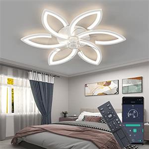 DIDADIDA Ventilatori da soffitto con lampada Dimmerazione a induzione da 70W lampadario ventilatore da soffitto D78CM Per soggiorno camera da letto studio pale da soffitto